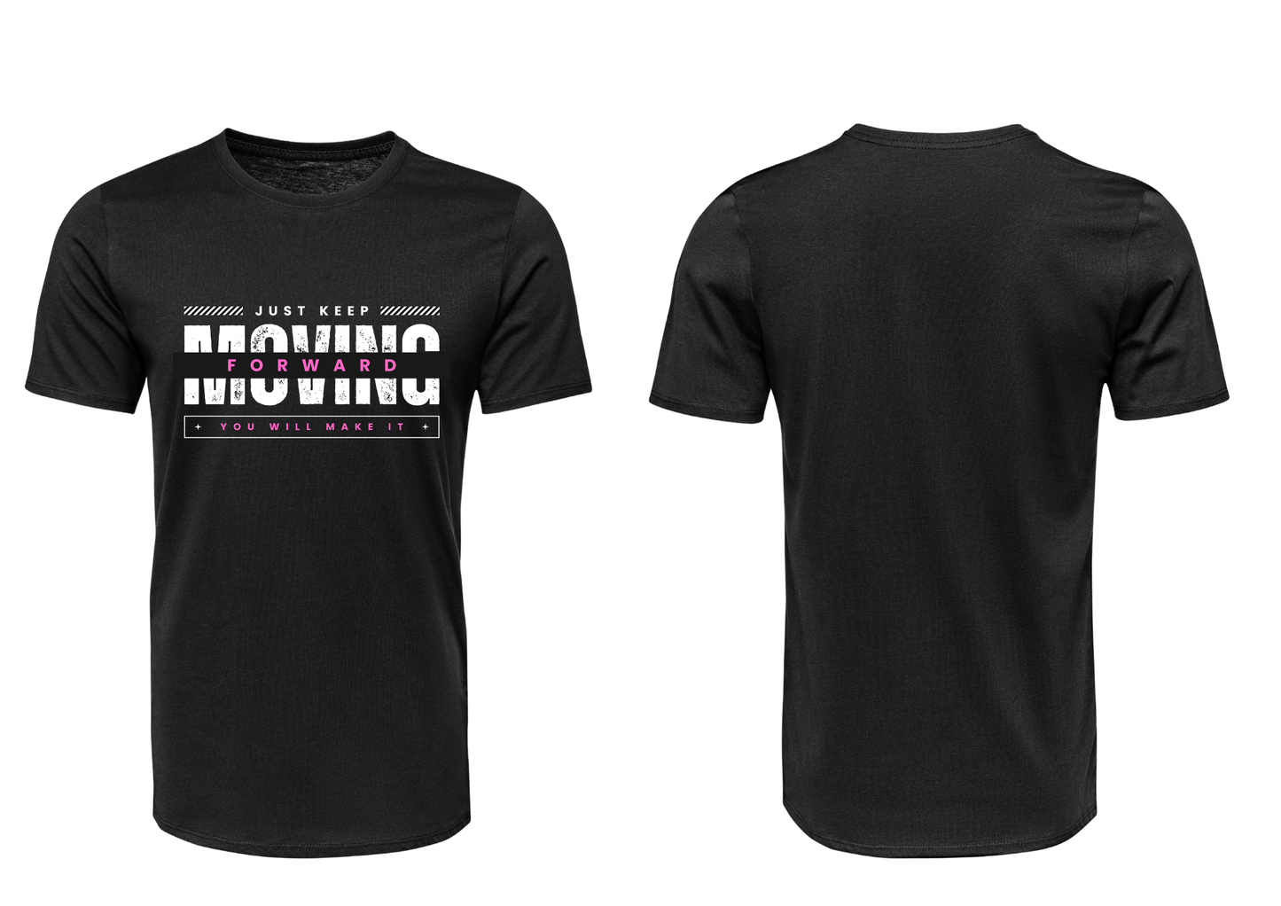 D19 - T-shirt de manga curta - Just keep moving forward