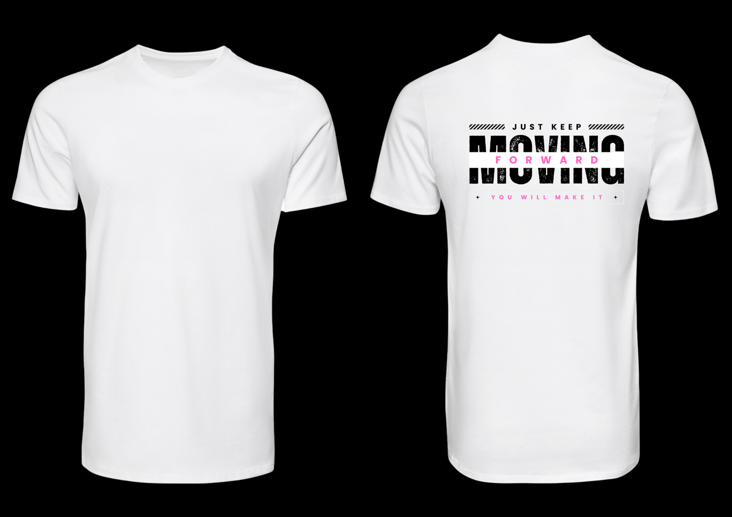 D19 - T-shirt de manga curta - Just keep moving forward