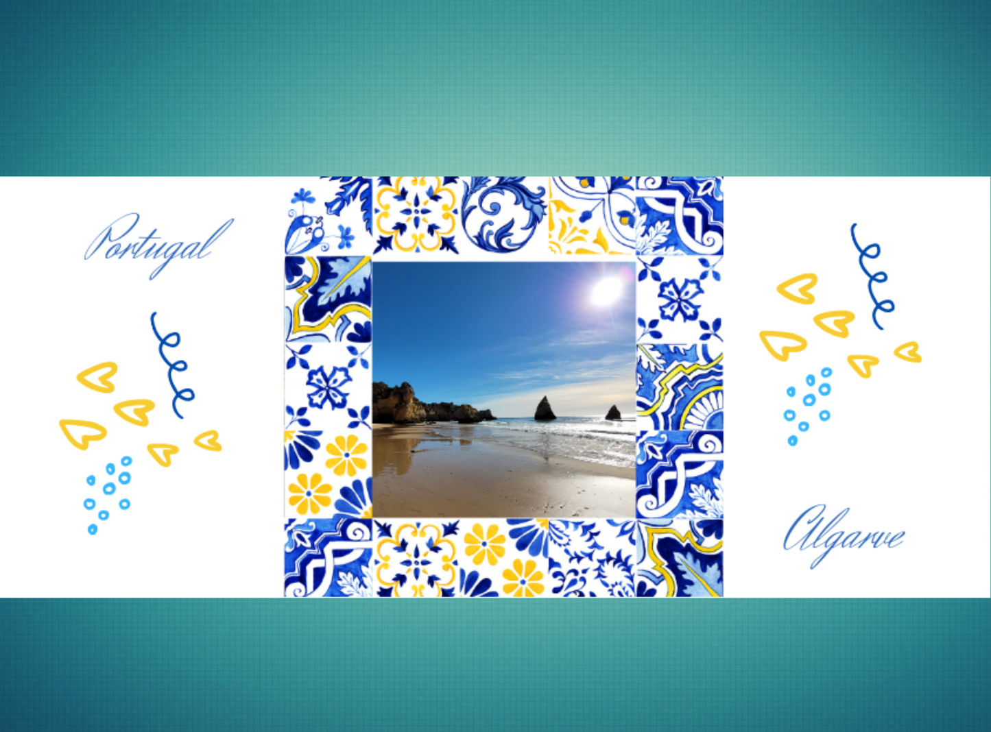 Canecas/Mug Praia Portimão – Cerâmica 325 ml com design azulejos (M2)