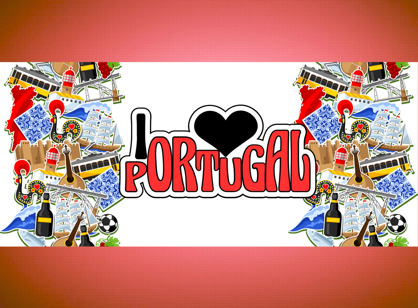 Mug personnalisé avec des icônes du Portugal – 325 ml, photo/design personnalisé (M3)