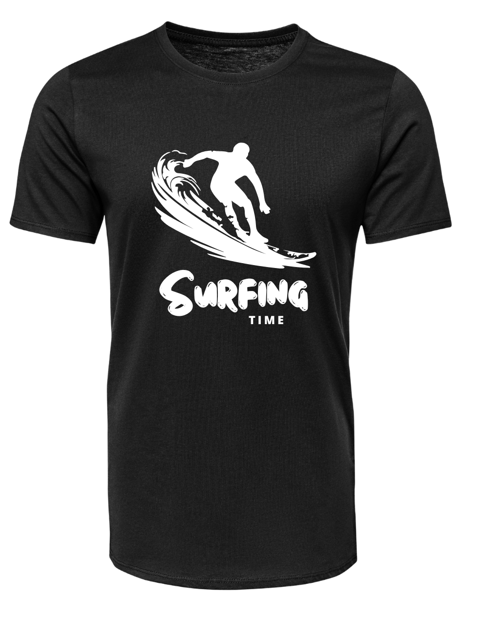 S8 - T-shirt manches courtes – Surfing Time noir et blanc