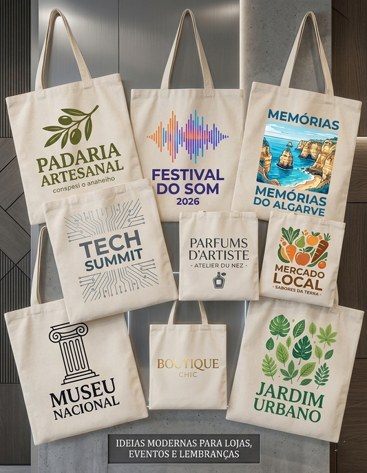 Tote bags personalizados: 7 ideias úteis para lojas, eventos e lembranças
