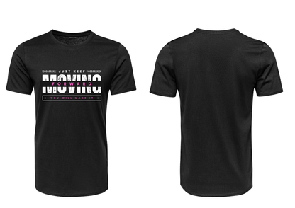 D19 - T-shirt de manga curta - Just keep moving forward