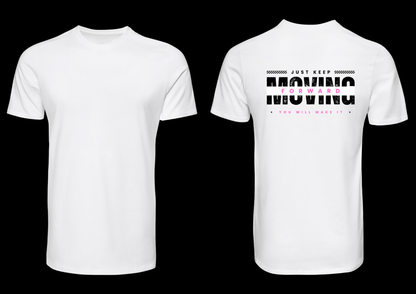 D19 - T-shirt de manga curta - Just keep moving forward