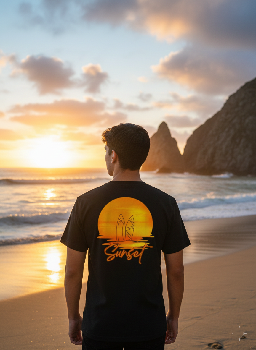 S4 - Short sleeve T-shirt - Sunset Surf