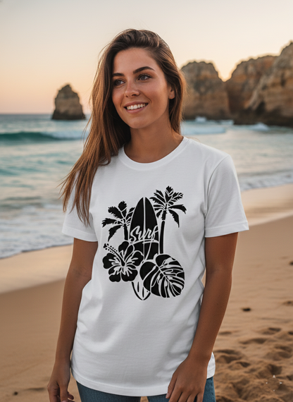 T-shirt “Surf Tropical” – Estilo Praia & Verão