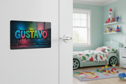 Placa de Alumínio 20×30 cm – Nome Personalizado Estilo Graffiti (Arte Newstarz)