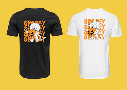 T-shirt Halloween “Spooky Múmia” – Abóbora Divertida | Algodão 190 g/m² - H1