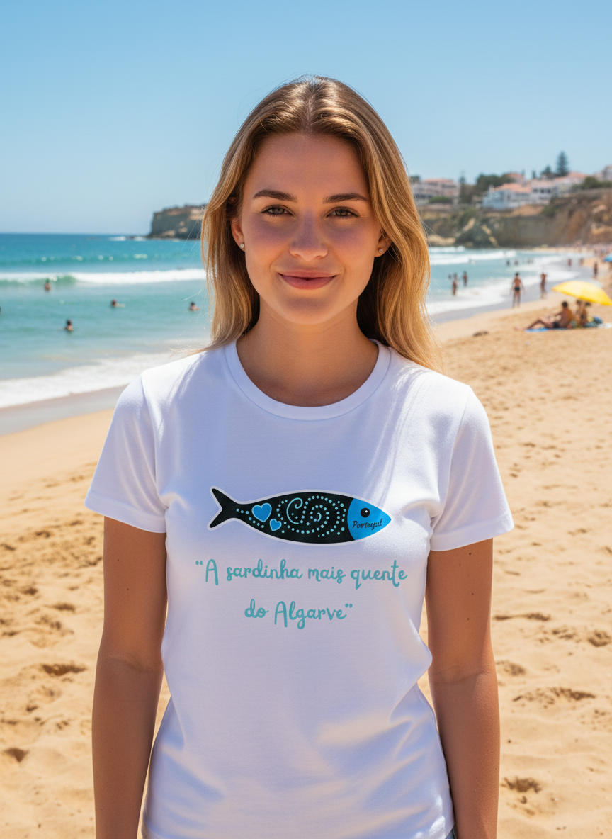 T-shirt “A Sardinha Mais Quente do Algarve” | Humor & Algarve Vibes