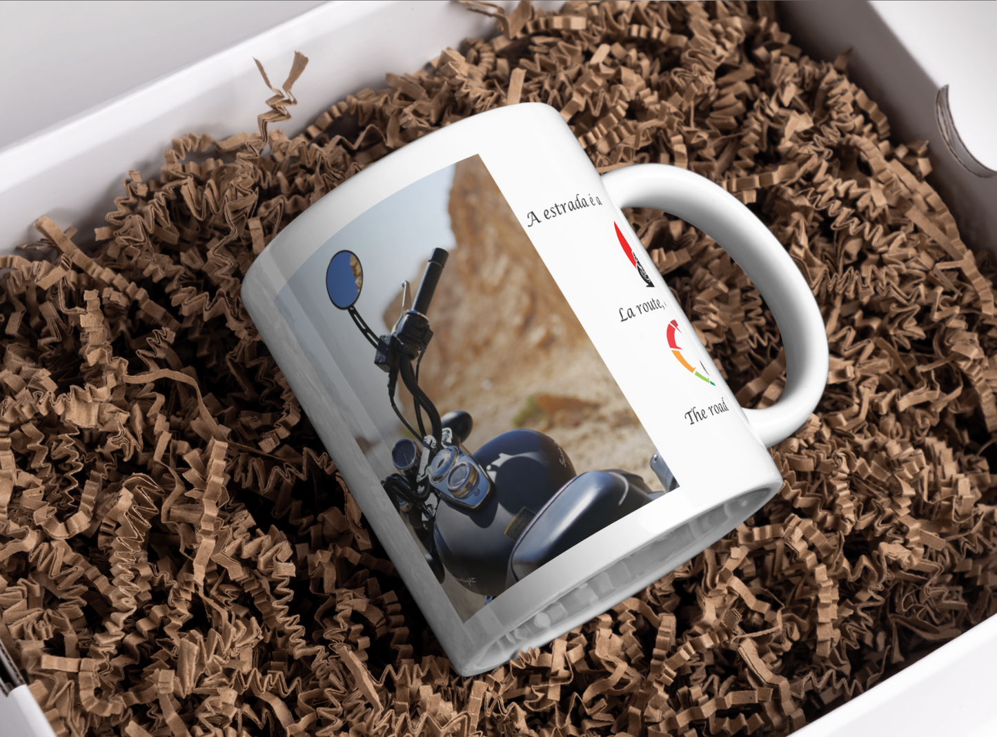 Caneca “A estrada é a minha liberdade” – Design Moto & Liberdade (M22)