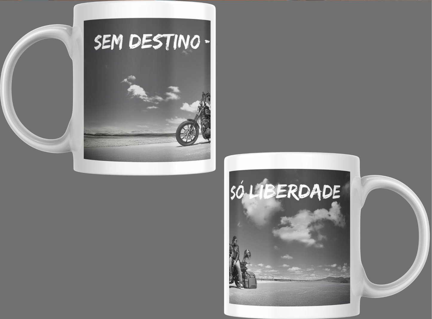 Caneca “Sem destino – Só liberdade” | Cerâmica Branca (M27)