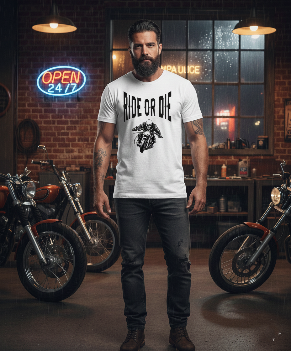 T-shirt “RIDE OR DIE” – Espírito Motard (S11)