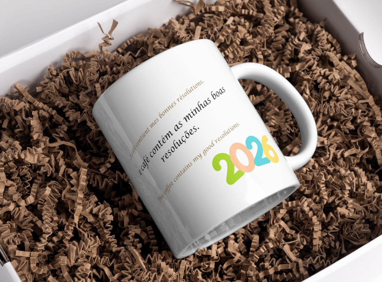 Caneca Positive Vibes 2026 – Resoluções com estilo (sublimação)
