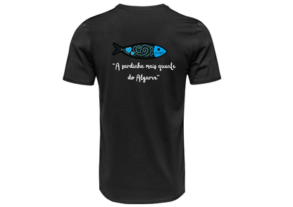 T-shirt personalizado "A sardinha mais quente do Algarve" – Algodão 100 %, personalizável frente ou verso (P20)