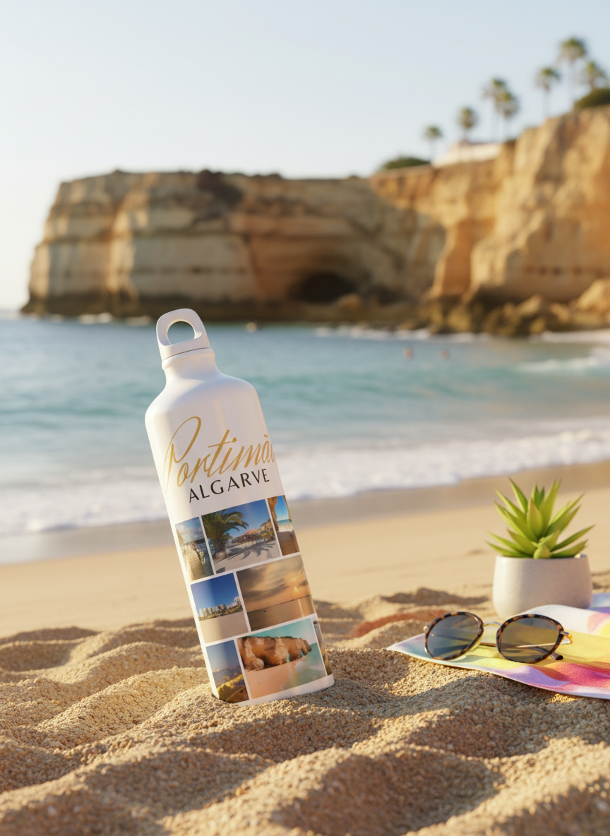 Garrafa Portimão Fotos – Garrafa personalizável em alumínio, 800 ml (G3)