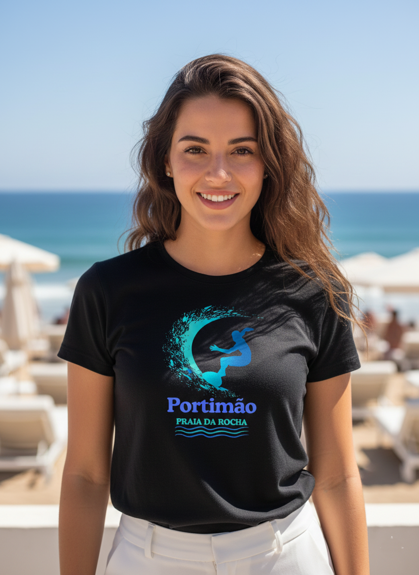 T-shirt "Portimão - Plage de Rocha" | L'été commence ici