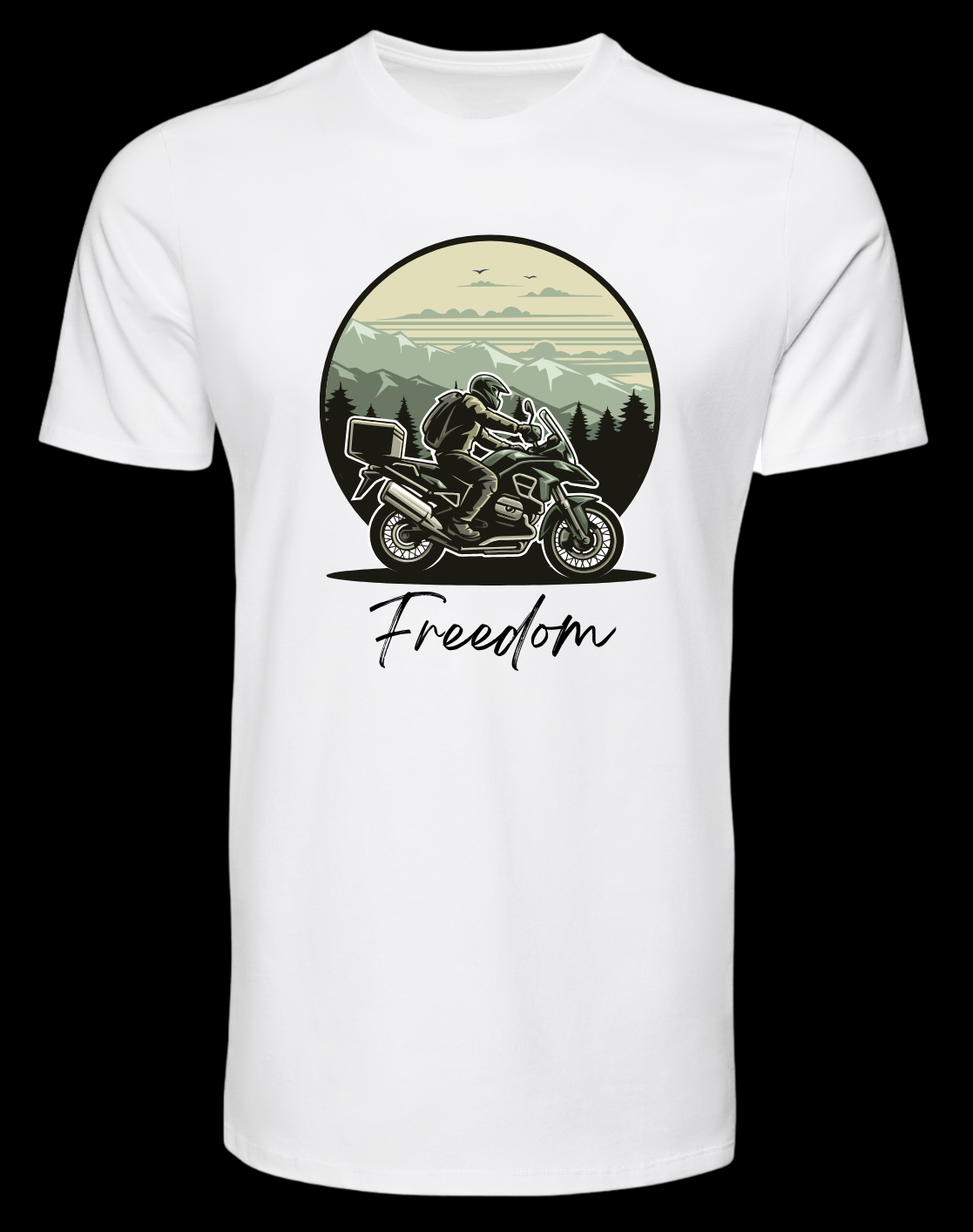 T-shirt “FREEDOM” – Liberdade sobre duas rodas (S10)