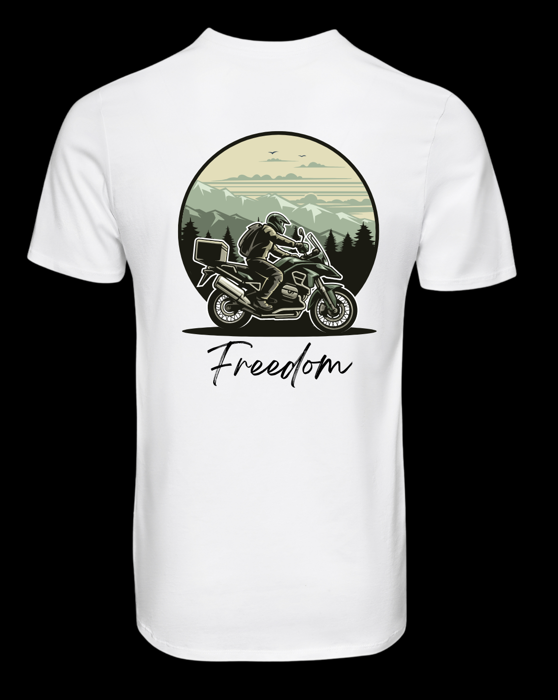 T-shirt “FREEDOM” – Liberdade sobre duas rodas (S10)