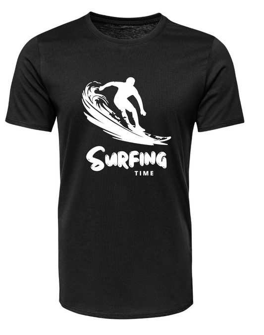 S8 - T-shirt de manga curta – Surfing Time black & white