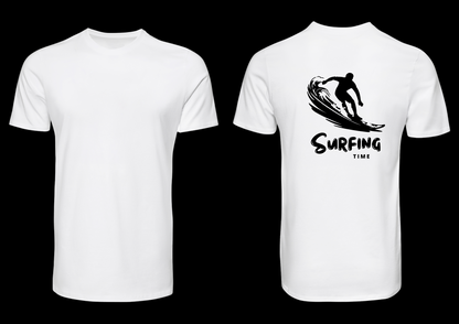 S8 - T-shirt de manga curta – Surfing Time black & white