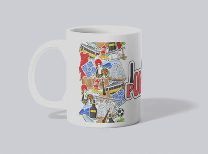 Mug personnalisé avec des icônes du Portugal – 325 ml, photo/design personnalisé (M3)